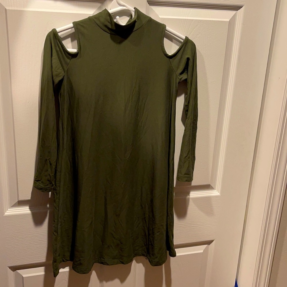 Shoulder Cut with Sleeves attached Dress